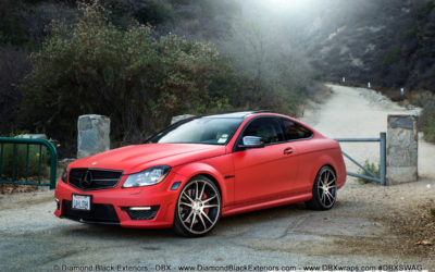 Mercedes Benz C63 AMG Wrapped in Ultra Matte Red by DBX