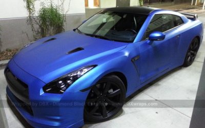 Project Nissan GT-R Wrapped in Matte Metallic Frozen Blue by DBX