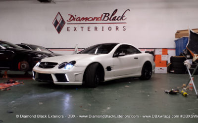 Mercedes Benz SL55 Wrapped in Satin Pearl White by DBX