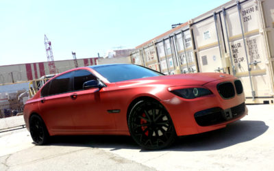 Project BMW 760Li AKA M7 by DBX Wrapped in Brushed Metallic Red