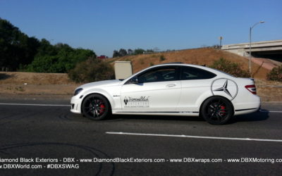 Mercedes Benz C63 Wrapped in Satin Pearl White by DBX