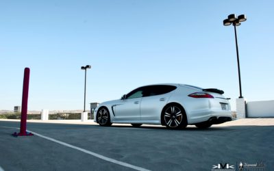 2012 Porsche Panamera Turbo S wrapped in Satin Pearlescent white by DBX