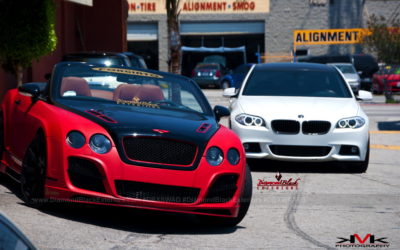 Bentley GTC Wrapped in matte red by DBX (Sponsered for GordRushRally4 / L4P/ GR4)