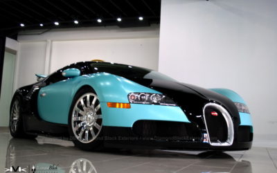 Bugatti Veyron Wrapped in Custom Tiffany Blue like color w/ satin finish by DBX