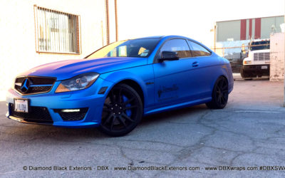 2013 Mercedes Benz C63 AMG Wrapped in Matte Blue Aluminum by DBX