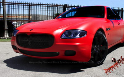 Project Maserati Quattroporte Wrapped in Satin Red by DBX