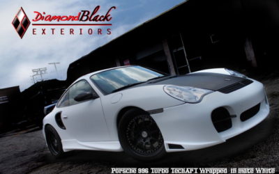 Porsche 996 Turbo TechArt wrapped in matte white