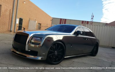 Project Rolls Royce Ghost by DBX (Wrapped in two tone Black and Silver Chrome)