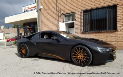 Project BMW i8 Wrapped in Satin Black with Matte Copper Metallic by DBX